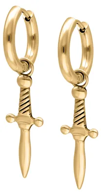 Produktbild von Wildcat Ohrringe - Little Sword Hoops - Gold - Chirurgenstahl 316L - wasserfest, langlebig, hautverträglich, Gold