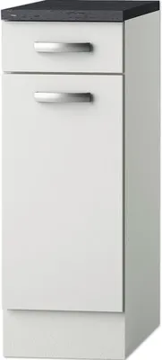 Produktbild von Optifit Unterschrank mit Schublade und Drehtür Lagos286 BxTxH 30 x 60 x 84,8 cm weiß glänzend zerlegt Anschlag reversibe