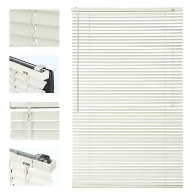 Produktbild von Sekey Alu-Jalousie Creme 105×160 cm Aluminium-Jalousie ohne Bohren 25mm Alu-Lamelle Fenster Rollo Klemmfix inkl Montagematerial