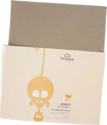 Produktbild von Träumeland Spannbettlaken Jersey taupe 90 x 200 cm