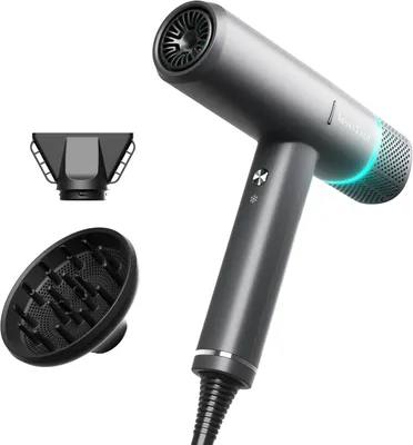 Produktbild von Haartrockner, 150000 U/min Fön mit Diffusor für Frauen & Männer, Schnelltrocknen mit 3 Temps/2 Geschwindigkeiten, Leichmäßige Hitze, Geräuscharm