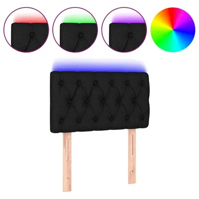 Produktbild von vidaXL LED Kopfteil Schwarz 80x7x78/88 cm Stoff