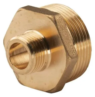 Produktbild von Messing Gewinde-Fitting Reduziernippel 1 1/4''AG (DN 32) - 1/2'AG (DN 15) - schwere Ausführung