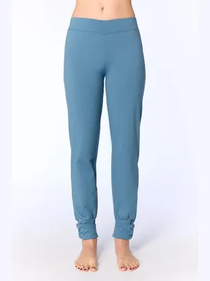 Produktbild von Damen Yogahose aus Baumwolle, lockere Passform, elastischer Bund, geraffte Beinabschlüsse