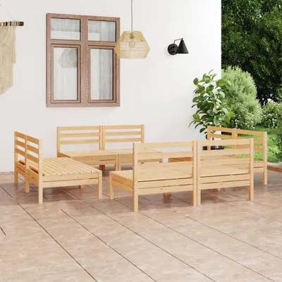 Produktbild von The Living Store 8-tlg. Garten-Lounge-Set Massivholz Kiefer