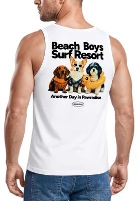Produktbild von Tanktop Herren mit Grafik-Print - Design Beach Dogs - Trägershirt Baumwolle Sommer Sport Streetwear Neverless®