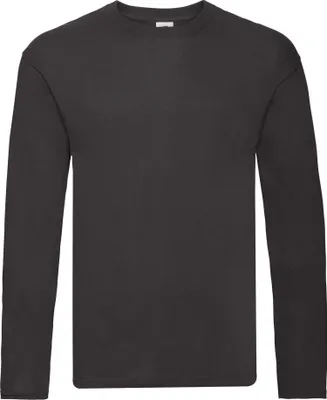 Image de Fruit of the Loom - T-shirt manches longues "Original" pour homme RW9343 (XXL) (Noir)
