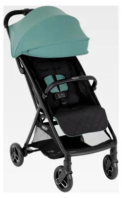Produktbild von Myavo™ Reisebuggy, geeignet ab Geburt bis ca. 4 Jahre (bis 22 kg), leicht, schnell zusammenklappbar, freistehend im zusammengeklappten Zustand, großer Stauraum, inklusive Regenverdeck, Mint