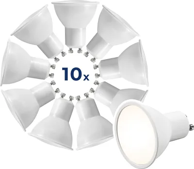 Produktbild von McShine - LED Strahler GU10 Neutralweiß | MS-60 | LED-Leuchtmittel 6W, 510lm 4000K Abstrahlwinkel 120° PAR16 LED Lampe ersetzt 50W Halogen Leuchtmittel, 10 Stück
