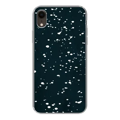 Produktbild von MuchoWow® Handyhülle Schutzhülle Hülle für iPhone XR Polka dots - Schwarz - Weiß Silikon Softcase Handy Hülle - Schutzdeckel