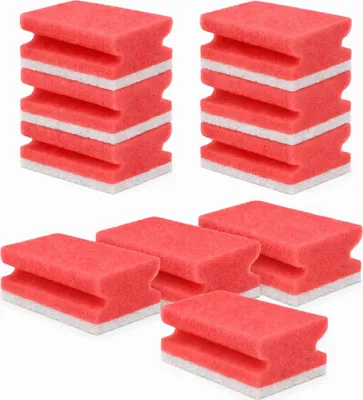 Produktbild von 10 Stück PAD-SCHWÄMME Rot Reinigungsschwamm Putzschwamm Spülschwamm