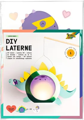 Produktbild von folia Laternen-Bastelset SUPERHERO DINOS metallic-grün