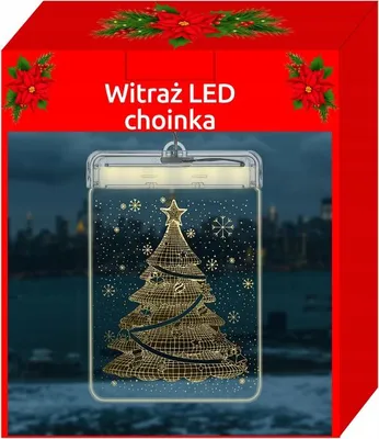 Produktbild von 3D-LED-Weihnachtsbeleuchtung aus Buntglas, batteriebetrieben