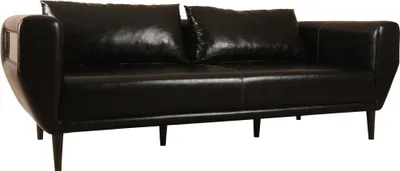 Produktbild von Modernes schwarzes Ledersofa für Arbeitszimmer