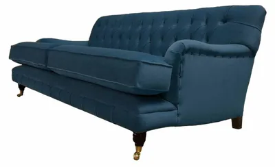 Produktbild von Dreisitzer Couch Polster Design Sofa Blau Sitz Sofas Möbel Chesterfield