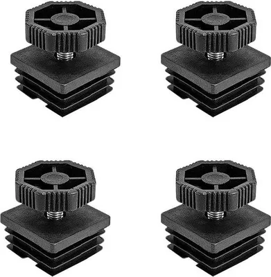 Obrázek produktu pro Sada 4 kusů vyrovnávacích podložek pod nábytek, černé, 38 x 38 mm, závit M8