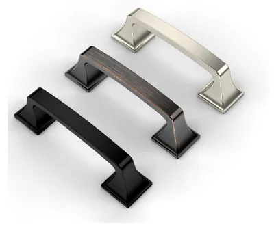 Produktbild von 6 Möbelgriffe Gebürsteter Nickel 160mm Lochabstand Zinklegierung für Küchenschränke, Schrank- und Schubladengriffe