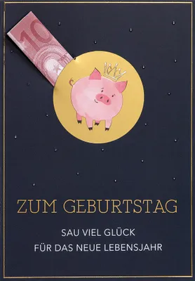 Produktbild von Geldkarte  Geburtstag  Unverpackt  Geldkarte im Format 115x17cm mit Um