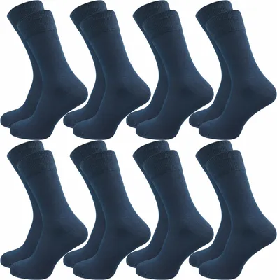 Produktbild von Gawilo  100% Baumwollsocken ohne Naht | Weich & Bequem | Herren (8 Paar), Blau / 43 - 46