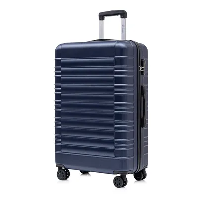 Produktbild von Koffer Trolley Reisekoffer Suitcase, Rollkoffer Handgepäck ,mit 4 Rollen360°, Hartschalenreisekoffer, Zahlenschloss, Weicher Gummigriff (XL,Dunkelblau