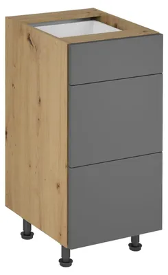Produktbild von Unterschrank VALEN 1 – Breite 40 cm, Eiche handwerklich/grau