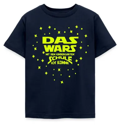 Produktbild von Spreadshirt Einschulung Das Wars Kindergarten Schule Ich Komme Kinder T-Shirt, 122/128 (7-8 Jahre), Navy