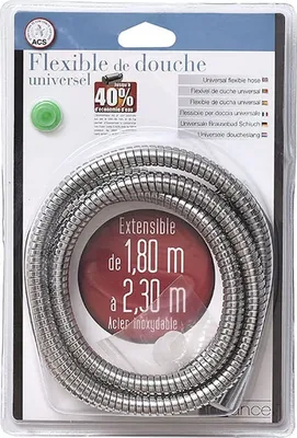 Produktbild von Duschschlauch Edelstahl bis 230 cm mit Wasserspareinsatz Edelstahl Brauseschlauch