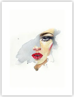 Produktbild von Poster - Poster ohne Rahmen - Aquarell Frau Mund - 30x40 cm - Wand Bild - Wanddeko - Wandbilder - Kunstposter - Wandposter - Bilder - Kunstdruck - Wanddekoration - Wandbild - P2XPA30x40-4891