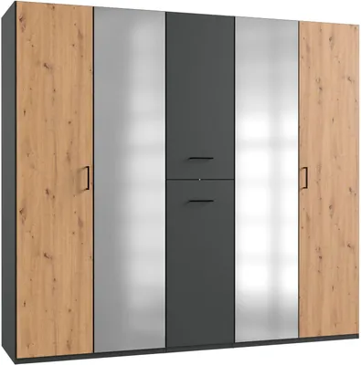 Produktbild von Kleiderschrank Lima 225x58x208cm Artisan Eiche graphit mit Apothekerauszügen (17973)