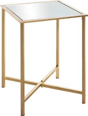 Produktbild von HAKU Beistelltisch gold - Metall, Spiegel 5 mm, B/H/T: 39x53x39 cm