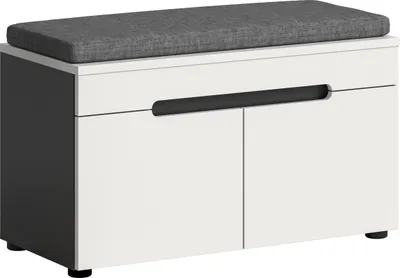 Produktbild von Sitzbank >Canu< in Basalt Grau / Weiß - 80x45x37cm (BxHxT)