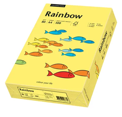 Produktbild von PAPYRUS Multifunktionspapier Rainbow A4 80 g/qm gelb 500 Blatt