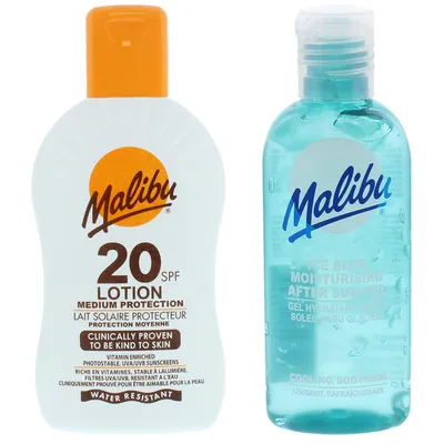 Immagine prodotto di Malibu Protective Lotion SPF20 200ml + gel dopo abbronzatura 100 ml