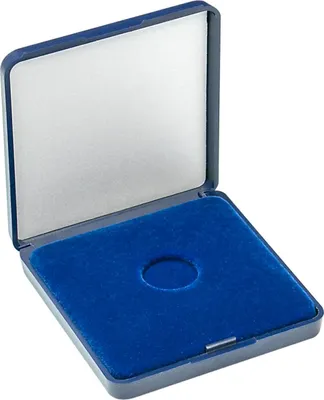 Produktbild von Münz-Etui mit blauer Velourseinlage für Münzen/Münzkapseln bis Außen-Ø 18 mm