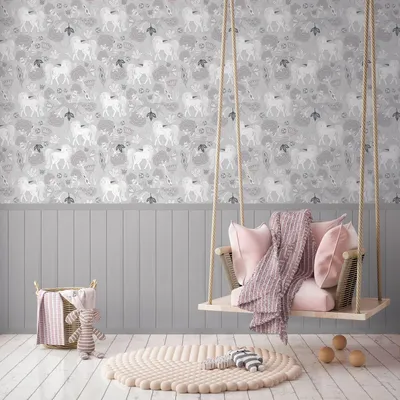 Productafbeelding van Profhome 770761-GU Fotobehang kinderbehang mat grijs wit 1,59 m x 2,8 m