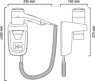 Produktbild von Valera Premium Smart 1200 Wand-Haartrockner mit Elektrostop, Weiß, 2 Stufen, 3 Temperaturen