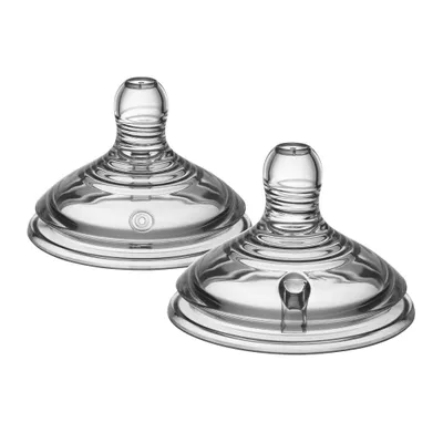 Zdjęcie produktu dla Tommee Tippee Easi-Vent Sauger, Okrągły, Wolny przepływ, 2 szt.