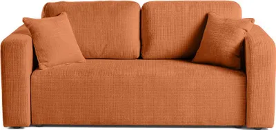 Image de Best Mobilier Miro - canapé droit 2 places - en velours texturé , Rouille