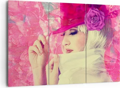 Produktbild von Bild auf Leinwand - Leinwandbild - weiblich Blumen- Blume Mode - 165x110cm - Wand Bild - Wanddeko - Leinwanddruck - Bilder - Kunstdruck - Wanddekoration - Leinwand bilder - Wandkunst - CE165x110-3141