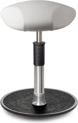 Produktbild von Sitz- Stehhocker Free Regular Triangel Boxmark Leder Weiß chrom /schwarz.