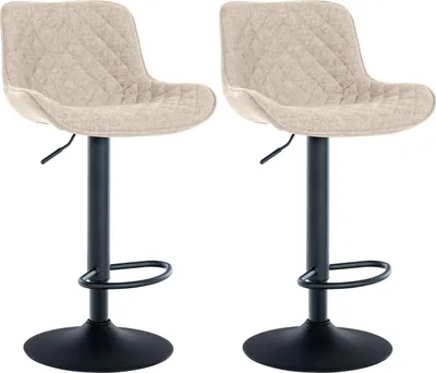 Produktbild von 2er Set Barhocker Minosa Stoff taupe