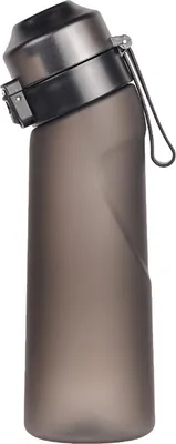 Immagine prodotto di Borraccia sportiva con infusore di frutta da 650 ml, nero opaco, con 7 opzioni di gusto, per palestra e attività all'aperto