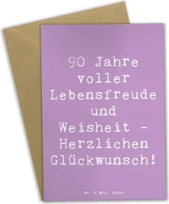Produktbild von Mr. & Mrs. Panda Grußkarte Spruch 90. Geburtstag Lebensfreude - Lavendeltraum - Geschenk, osterkarte, Jubiläum, bedeutsame Augenblicke, osterkarten, Happy Birthday