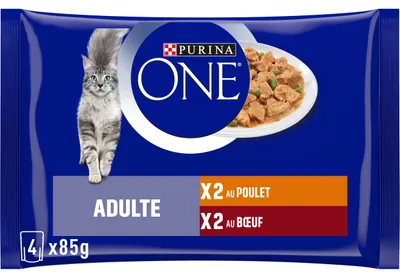 Productafbeelding van Purina One Schliff in saus, volwaardig voer voor volwassen katten, met kip en rundvlees