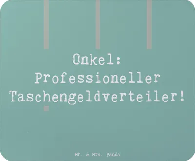 Produktbild von Mr. & Mrs. Panda Mouse Pad Spruch Onkel Taschengeld - Meeresbrise - Geschenk, Mousepad, Mauspad, Familienmitglied, Handarbeit, Familienangehöriger, Geburtstage, Geschenke