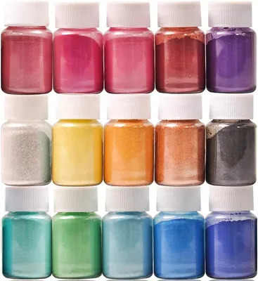 Mica-Pulver-Set, 15 Farben, je 10 g, für Epoxidharz