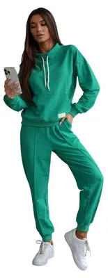 Produktbild von Damen Freizeitanzug Hausanzug Jogginganzug, Grün/S/36