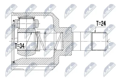 Produktbild von NTY Gelenksatz Antriebswelle Vorne Rechts passend für PEUGEOT 308 SW II NPW-PE-022