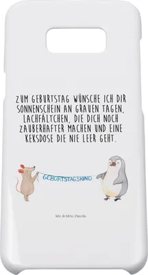 Produktbild von Mr. & Mrs. Panda Samsung Galaxy S8 plus Handyhülle  Maus Pinguin Geburtstag - Weiß - Geschenk, Happy Birthday, Handy, Geburtstage, Handycover, Cover, Hülle