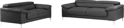 Produktbild von SOLANGE 3+2 Sofagarnitur aus Leder - Anthrazit